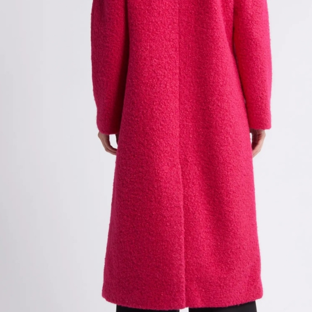 New BCBG hot pink boucle long coat bright sexy modern designer size XXL 2X 2XL - Picture 4 of 14